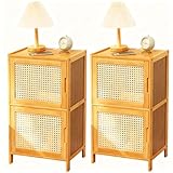 Schmaler Nachttisch mit 3 Türdesigns (Milchglas Netz Klarsicht) Großer...