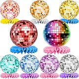 WUIOWPPIC 9 Stück Disco Deko Tischaufsätze Geburtstag Bienenwabe Disco...