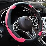 Xizopucy Pink Steering Wheel Cover Microfiber Leather Sporty Car...