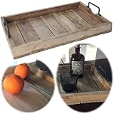 LS-LebenStil XL Mango-Holz Serviertablett 46x31x5cm Griff-Tablett Betttisch...