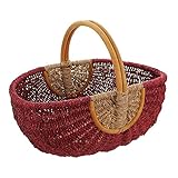 FRANK FLECHTWAREN Einkaufskorb 'Rot/Natur', toller einkaufsbegleiter,...