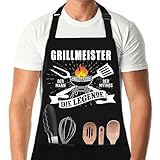 XCSJKJ Grillschürze für Männer Persönlich Grillen Geschenk BBQ Schürze...