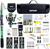 Goture Angelset Komplett (24T Carbon), Teleskop-Brandungsrute aus...