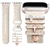 Blumengravierte Dekoration Armband Kompatibel mit Apple Watch Armband 38mm...