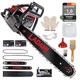 LADAMI Benzin Kettensäge 58CC Profi,2-Takt-Motorsäge,3,5PS...