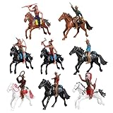 LAIOUSN Western Cow Boy Horse Figuren Indian Ridings Puppen Set 8er Pack...