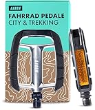 AARON City Fahrradpedale mit rutschfestem Gummi Grip und abgedichtetem...