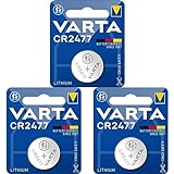 VARTA Batterien Knopfzelle CR2477, 1 Stück, Lithium Coin, 3V,...