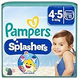 Pampers Windeln Größe 4-5, Splashers Baby Shark Limited Edition, 11...