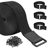 ZSURLUX 3,8cm*5m Klettband mit 20 Schnallen, Breit Klett Kabelbinder...