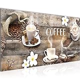 Runa Art Wandbild Kaffee Küche 1 Teilig 100 x 40 cm Modern Bild auf Vlies...