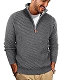 PJ PAUL JONES Troyer Herren mit Reißverschluss Strickpullover Troyer...