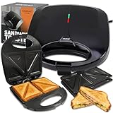 KRUMAD Sandwich Maker – 1000W Sandwich Toaster 2 Scheiben mit...