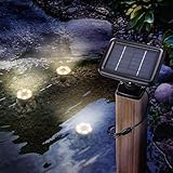 Esotec Solar Unterwasserstrahler Splash, 3er Set, warmweiß 3000K, LED...