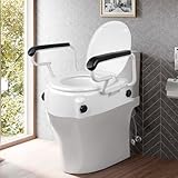 EasyVibe Erhöhter Toilettensitz mit Armlehnen, 6-10-14cm Dreistufig...