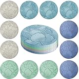 Untersetzer Gläser 12er Set, Floral Untersetzer 10cm Glasuntersetzer Leder...