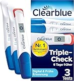 Clearblue Schwangerschaftstest Ultra Frühtest Kombipack Triple-Check, 3...