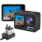 Xilecam Dual Screen Action Cam 1080P /WiFi wasserdichte Kamera, 4 x Zoom,...