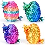 zhancydeal 4er Set 3D Drachenei mit Drache – 13 cm bewegliche Gelenke...