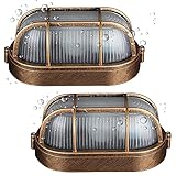 2 Stück Hublot Ovale Wandleuchte/Deckenlampe Wasserdicht Kellerlampe...