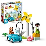 LEGO DUPLO Town Windrad und Elektroauto, Spielzeugauto-Lernspielzeug für...