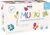 KREUL 23050 - Mucki Fingerfarbe für Glückskinder, 6 x 50 ml in Gelb,...