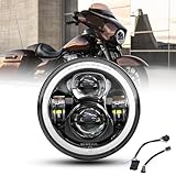 bamotoop 7 Zoll LED Scheinwerfer E-geprüft Motorrad mit Tagfahrlicht...