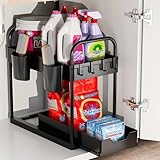 GEMWON Küchen Organizer, 2 Etagen Unter Waschbecken Regal mit 4 Haken &2...