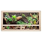 REPITERRA Terrarium für Reptilien & Amphibien, Holzterrarium mit...