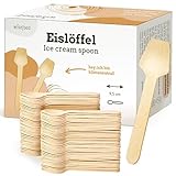 wiseware Eislöffel aus Holz - 100 Stück Einweglöffel 9,5 cm - biologisch...