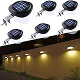 JSOT 6 Stück Solarlampen Dachrinnen Wandleuchten Wegeleuchten für Außen...