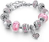 SOLPURE Glitzerndes Bettelarmband, Verstellbares Bettelarmband, Charm...