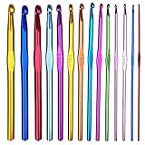 Gvolatee 14 Stück Häkelnadel Set Crochet Hooks Stricknadeln aus bunt...