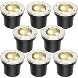 Lospitch 8 Stück Bodenstrahler, 3W Runde LED Bodenleuchte befahrbar, IP67...