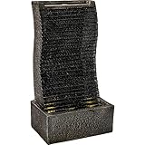 STILISTA Gartenbrunnen Wasserfall 49 x 28 x 20 cm, mit LED Beleuchtung,...