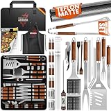 KESSER® Grillbesteck Set 37-teilig Grillzubehör aus rostfreiem Edelstahl...
