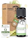 rooted.® BIO Zitronengrasöl 10ml [100% NATURREIN] - Echtes Lemongras -...