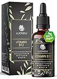 Vitamin B12 Tropfen hochdosiert, Vegan & alkoholfrei 50ml 1700 Tropfen...