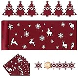 Felt Christmas Placemat: 19-TLG Tischdeko Set mit Tischläufer 150x40cm...