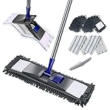 Masthome Flach Bodenwischer Set, 128 cm Chenille Flach Wischmopp mit 4...