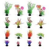 DEANKEJI Aquarium Pflanzen Künstlich, 16 Stück Aquarium Ornamente,...