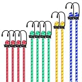 CIOXSOIO 12er Set Spanngummi mit Haken, 4 Größen Gepäckspanner für Auto...