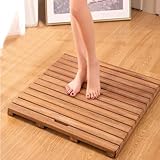 Générique Rutschfeste Badematte aus Bambus, wasserdichte Duschmatte für...