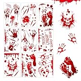 9 Sheets Halloween Fensterbilder, Reusable Bloody Stickers, Bloody...