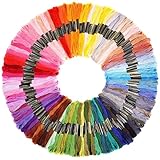Stickgarn Set 100 Farben je 8m – Strickgarn Baumwolle für Sticken,...