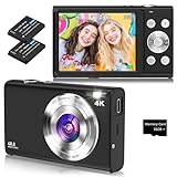 Digitalkamera, 4K Autofokus Fotoapparat Fotokamera mit 32G SD Karte HD 48MP...