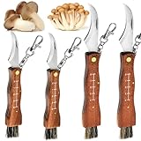 4 Stücke Pilzmesser mit Bürste und Lineal, Champignon/Trüffel...