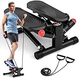 Mini Stepper für Zuhause mit Power Ropes, 2 in 1 Up-Down Swing Stepper mit...