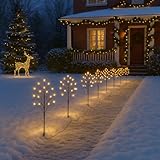 Valiant Weihnachten Wegeleuchten | 8 Stück warmweiße LED Zweiglichter mit...