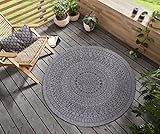 Northrugs Porto In- und Outdoor Teppich Rund – Runder Wendeteppich...